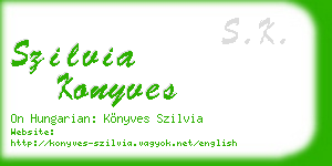 szilvia konyves business card