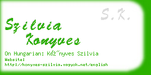 szilvia konyves business card